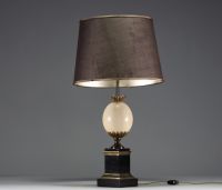 Maison CHARLES (in the style of) - ‘Ostrich egg’ lamp, brass structure.