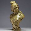 A.H. NELSON (XIXe-XXe siècle) pour GOLDSCHEIDER - Buste de femme en terre cuite patinée d'époque Art Nouveau, signé.