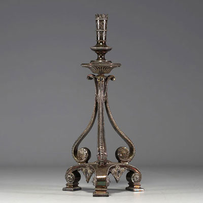 Silver-plated candelabra, France, 19th century.