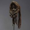 Africa - Dan mask in carved wood, braided ropes and bells, early 20th century