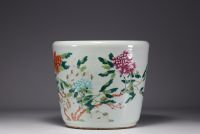 China - Imposing famille rose porcelain jardinière decorated with peonies and butterflies, Qing dynasty, 19th century.