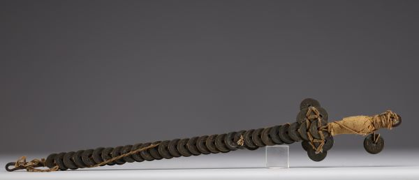 China - Lucky sword made of sapèques, 19th-20th century.