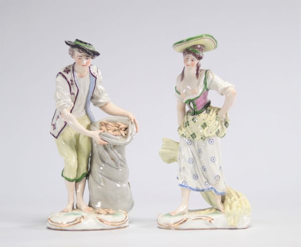 German porcelain couple wearing traditional clothing