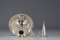 Solid silver hand candlestick, probably Great Britain, 18th century.