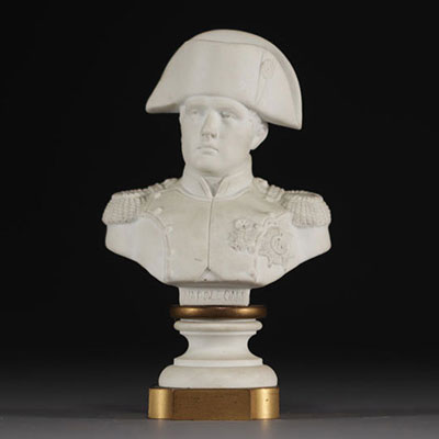 Sèvres - Bust of Napoleon 1st in biscuit mounted on bronze, 19th century.