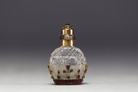 Salt flask in cut crystal, vermeil and ruby, 19th century.