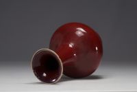 China - Oxblood porcelain baluster vase, Qing period.