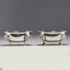 Pair of R Miracoli & F. Milano solid silver salerios, hallmarked 800.