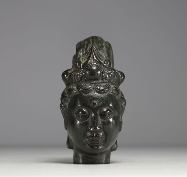 Indonesia - Bronze Buddha head.