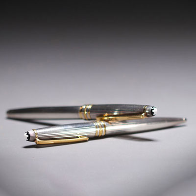 MONTBLANC - MEISTERSTÜCK MOZART pen and nib holder set in sterling silver 925, 18K gold nib.