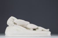 Raymond GAYRARD (1777-1858) ‘Sleeping Cupid’ 19th century white marble sculpture.