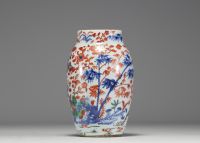 China - A polychrome porcelain vase decorated with bamboos, flowers and birds, 17th century.