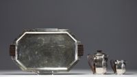 DUROUSSEAU et RAYNAUD - Art Deco silver-plated coffee service, circa 1930.