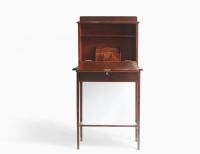 Small neo-Sheraton style desk in mahogany and bronze, circa 1930.