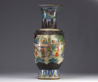 A nanking porcelain vase decorated with characters from 19th century