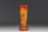 Émile GALLÉ (1846-1904) Acid-etched multi-layered glass vase decorated with berries.