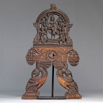 India wooden sculpture decorated with figures