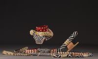 Kuba beaded headdress and attributes - Rep.Dem.Congo