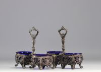 Pair of solid silver saltcellars, hallmarked 813 for Finland. 19th century.