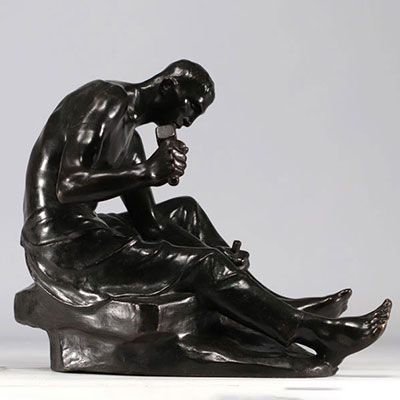 Constantin Emile MEUNIER (1831-1905) Sculpture en bronze 