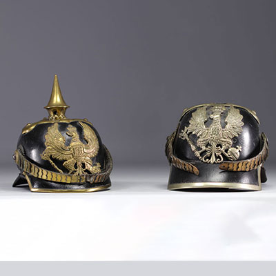 Germany - Set of two infantry spiked helmets, model 1887.