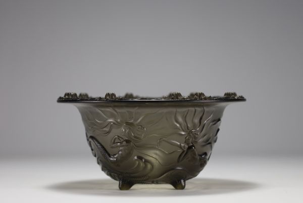 Josef INWALD (1837-1906) Moulded glass bowl with mermaid decoration, circa 1930.