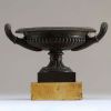 Bronze bowl on marble base in the Empire style, Charles X period.