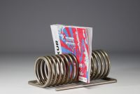 Yonel LEBOVICI (1937-1998) Magazine-holder spring in chromed steel, Distrimex Edition 1969.