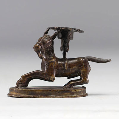 Bronze candlestick in the shape of a horse originating either from India or Persia