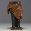 Africa DRC - Palm wine mug in carved wood, Kuba.