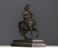 Jean François Théodore GECHTER (1795-1844) ‘Equestrian figure’ Bronze with shaded patina, signed on the terrace.