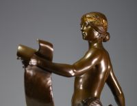 Georges Marie Valentin BAREAU (1866-1931) ‘Allégorie de l'histoire’ Sculpture in bronze with brown and gold patina, signature and Barbedienne foundry stamp.