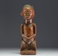 Afrique RDC - Statue Tchokwé en bois sculpté.