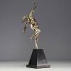 Georges MORIN (1874-1950) ‘Danseuse au serpent’ Art Deco sculpture in silvered bronze, signed.