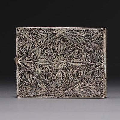 Ottoman Art - Filigree silver cigarette case, late 19th century.