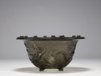 Josef INWALD (1837-1906) Moulded glass bowl with mermaid decoration, circa 1930.