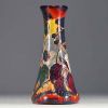 Val Saint Lambert by Henri and Désiré MULLER - Rare doubled and devitrified glass vase, acid-etched with mulberry decoration, signed at the base in the decoration.