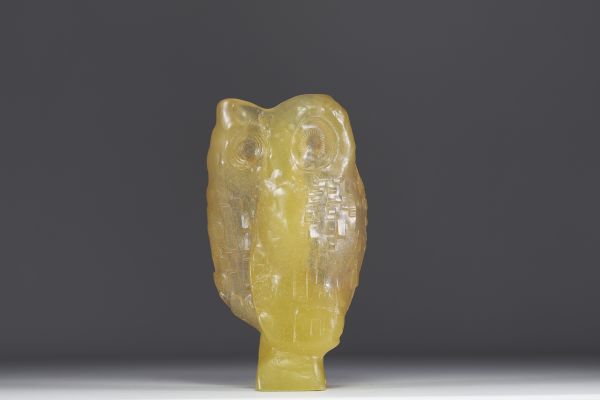 Maurice LEGENDRE (1928- ) pour DAUM Nancy - Hibou Grand Duc en pâte de verre.