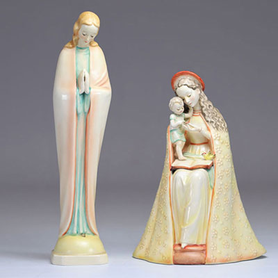 Porcelains (2) by Hummel religious subjects