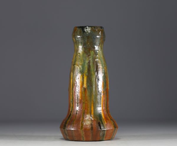 Arthur CRACO (1869-1955) Art Nouveau glazed ceramic vase, stamped Arthur Craco under the base, circa 1900.