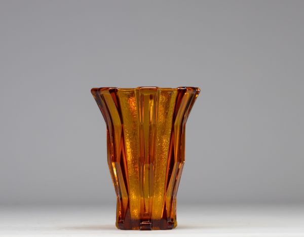 Scailmont vase, amber, Art Deco 1930-1935