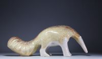 Roger DUTERME (1919-1997) Large anteater in glazed terracotta, artist's stamp, circa 1970.