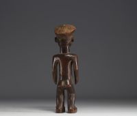 DRC - Chokwé female statuette in carved wood.