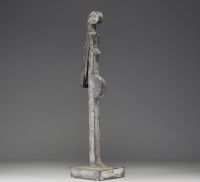 ‘Maternity’ African woman carrying her child - Constructivist sculpture in zinc.