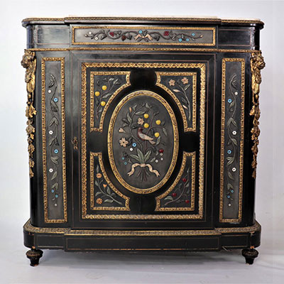 Napoleon III furniture inlaid with hard stones from the 19th century