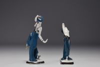 Joseph RIEDL - Couple de danseuses en porcelaine allemande polychrome, vers 1930.