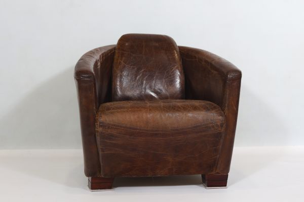 Art Deco leather ‘Club’ armchair.