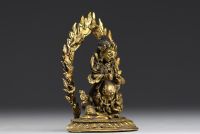 Chine - Tibet - Figure de Mahakala en bronze doré, d'époque XVIIIème.