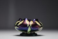 Ferdinand Von POSCHINGER (1867-1921) Polylobed iridescent and enamelled glass bowl with 