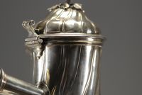 Imposing Louis XV silver coffee pot and chocolate pot, Lille, 1752.